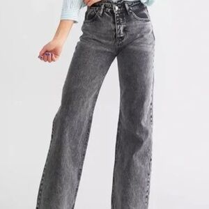 KanCan Wide Leg Dark Grey Jeans